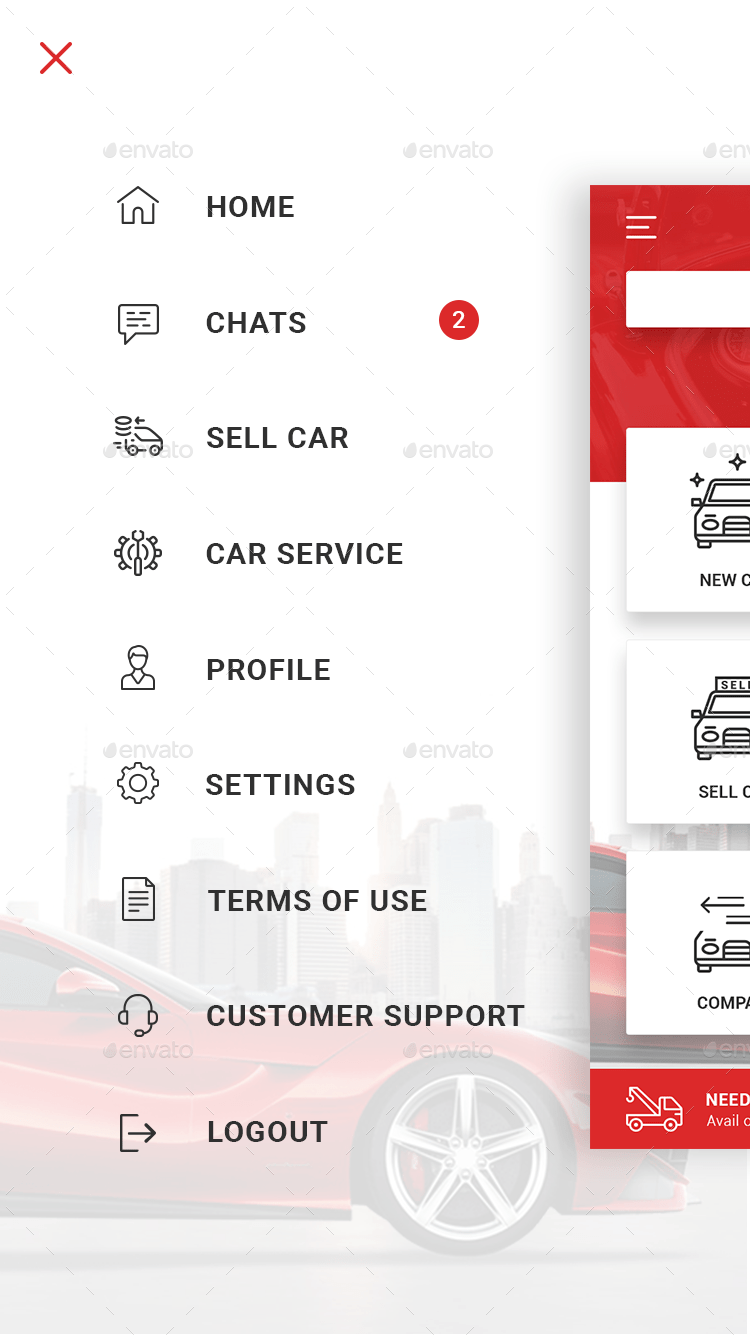 Car Dealer Automotive App UI Kit,  Elements GraphicRiver